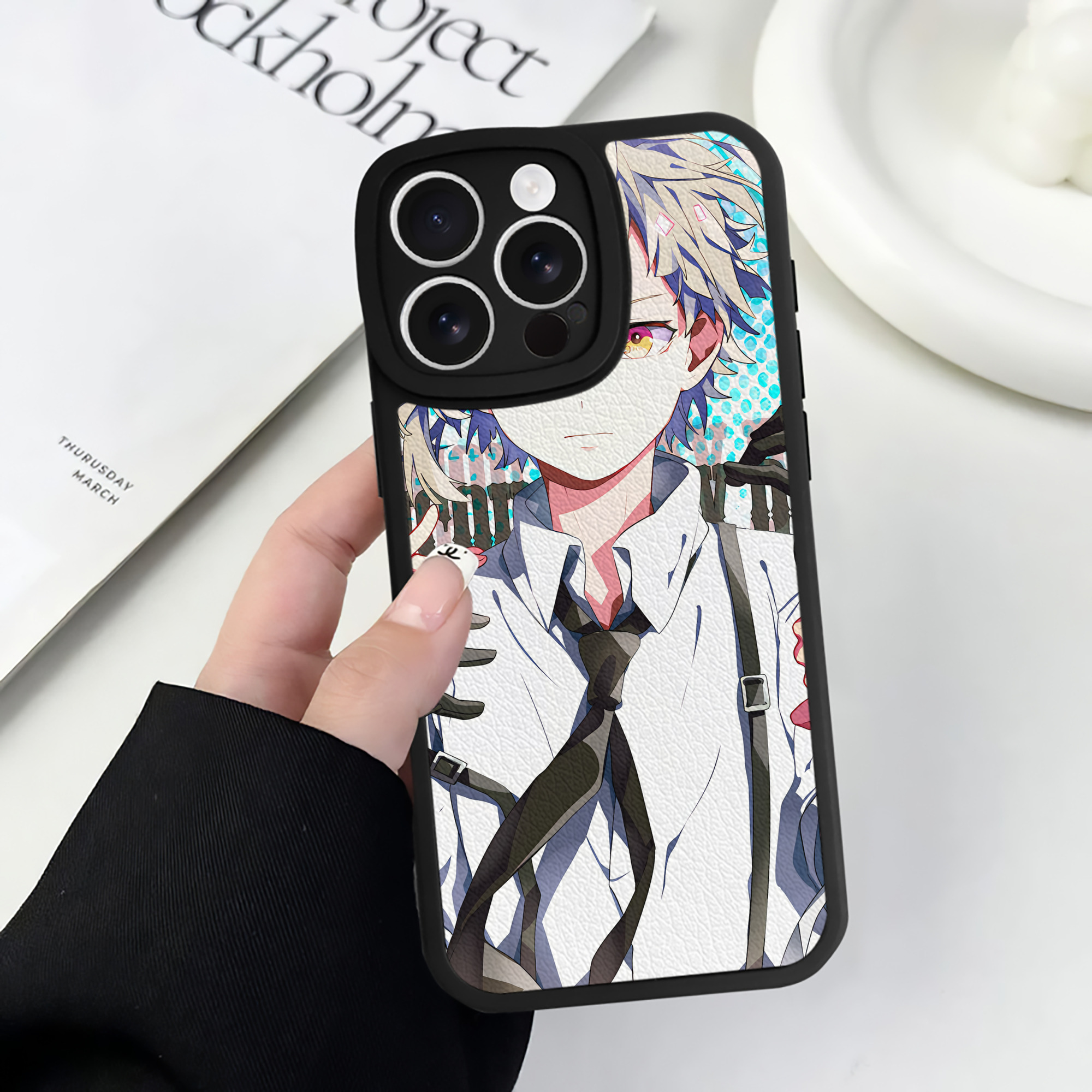 （画像用） 文豪ストレイドッグス Bungo Stray Dogs 【iPhone 16シリーズ対応】シリコンスマホケース（レザー調） 材質：シリコン